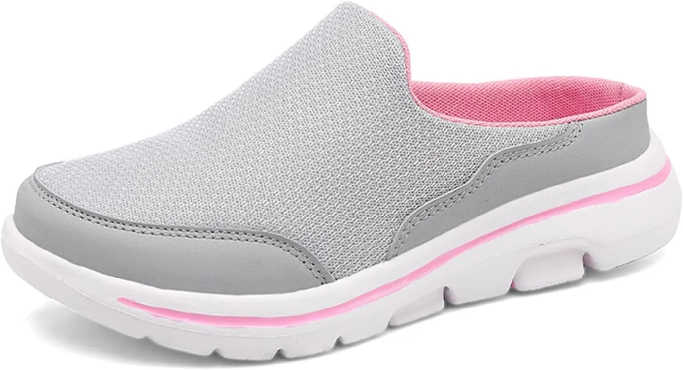 Mules for Women 2025 Breathable Orthopedic Slip On Clogs Comfortable Summer Arch Support Shoes Lightweight Open Back Shoes Comfort Slip-On Walking Mules Sneakers Closed Toe Slippers