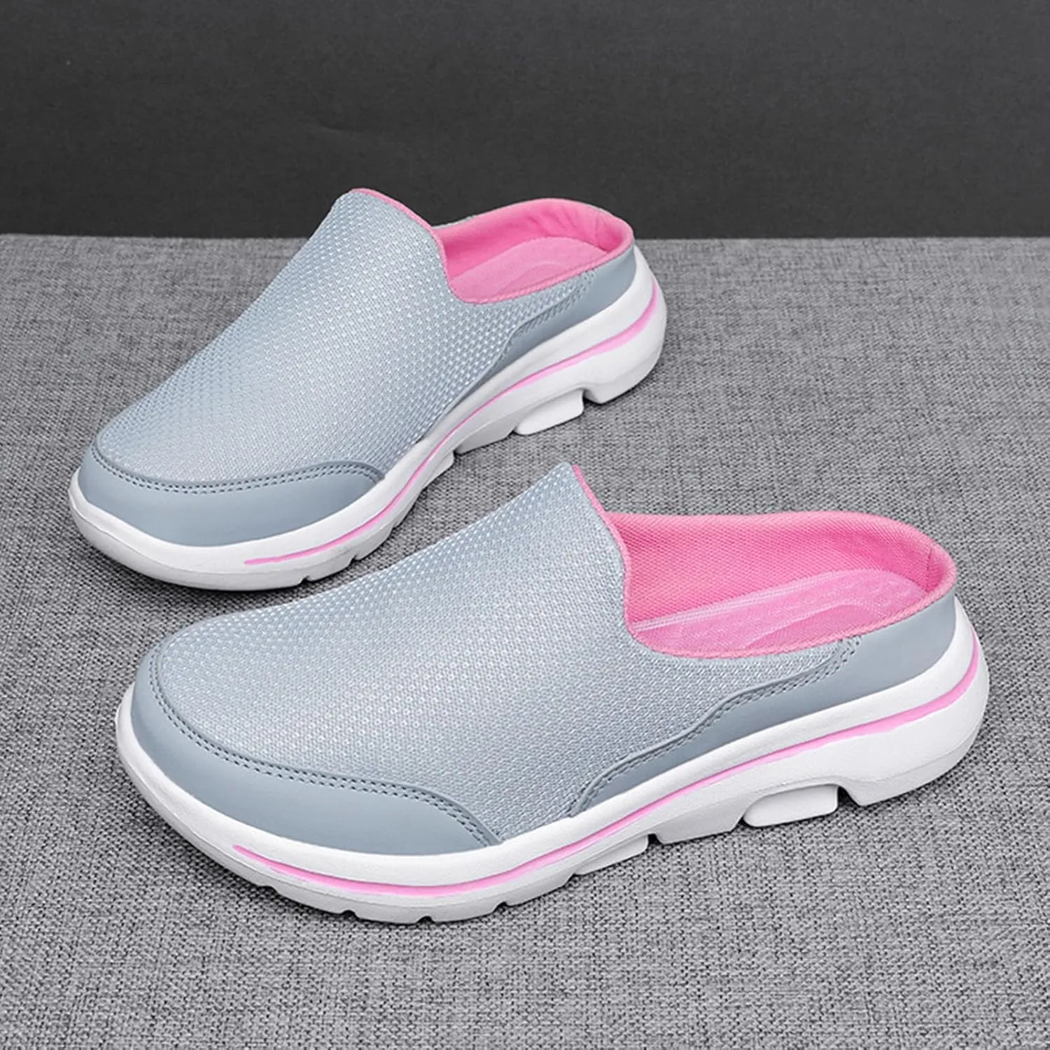 Mules for Women 2025 Breathable Orthopedic Slip On Clogs Comfortable Summer Arch Support Shoes Lightweight Open Back Shoes Comfort Slip-On Walking Mules Sneakers Closed Toe Slippers