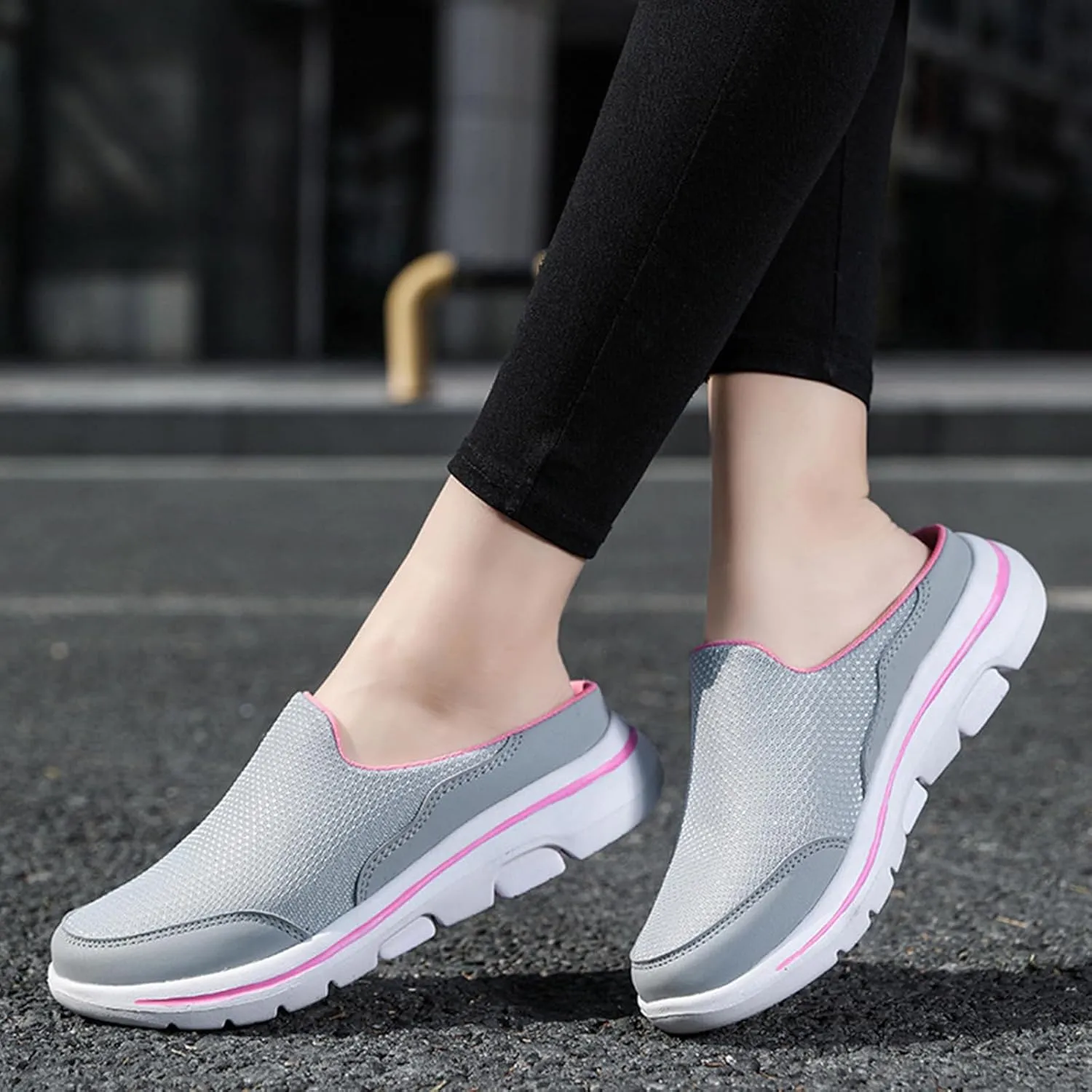 Mules for Women 2025 Breathable Orthopedic Slip On Clogs Comfortable Summer Arch Support Shoes Lightweight Open Back Shoes Comfort Slip-On Walking Mules Sneakers Closed Toe Slippers