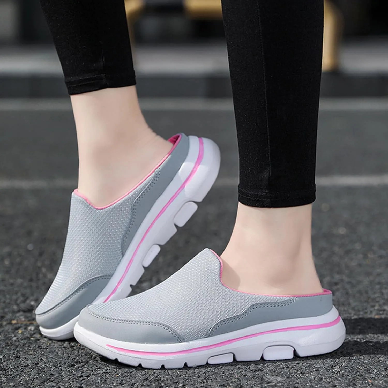 Mules for Women 2025 Breathable Orthopedic Slip On Clogs Comfortable Summer Arch Support Shoes Lightweight Open Back Shoes Comfort Slip-On Walking Mules Sneakers Closed Toe Slippers