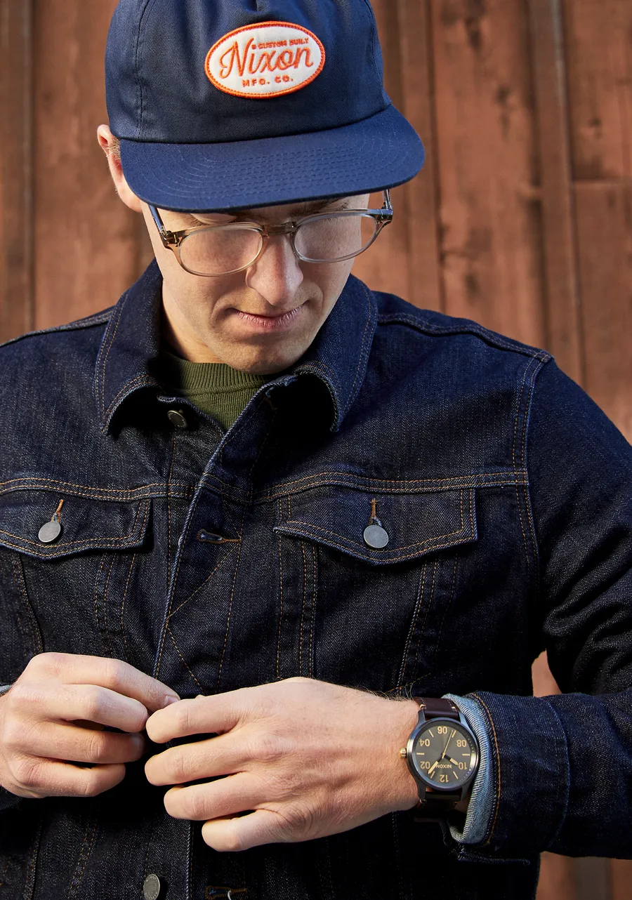 Nixon Patrol Leather Watch - Gunmetal Gold