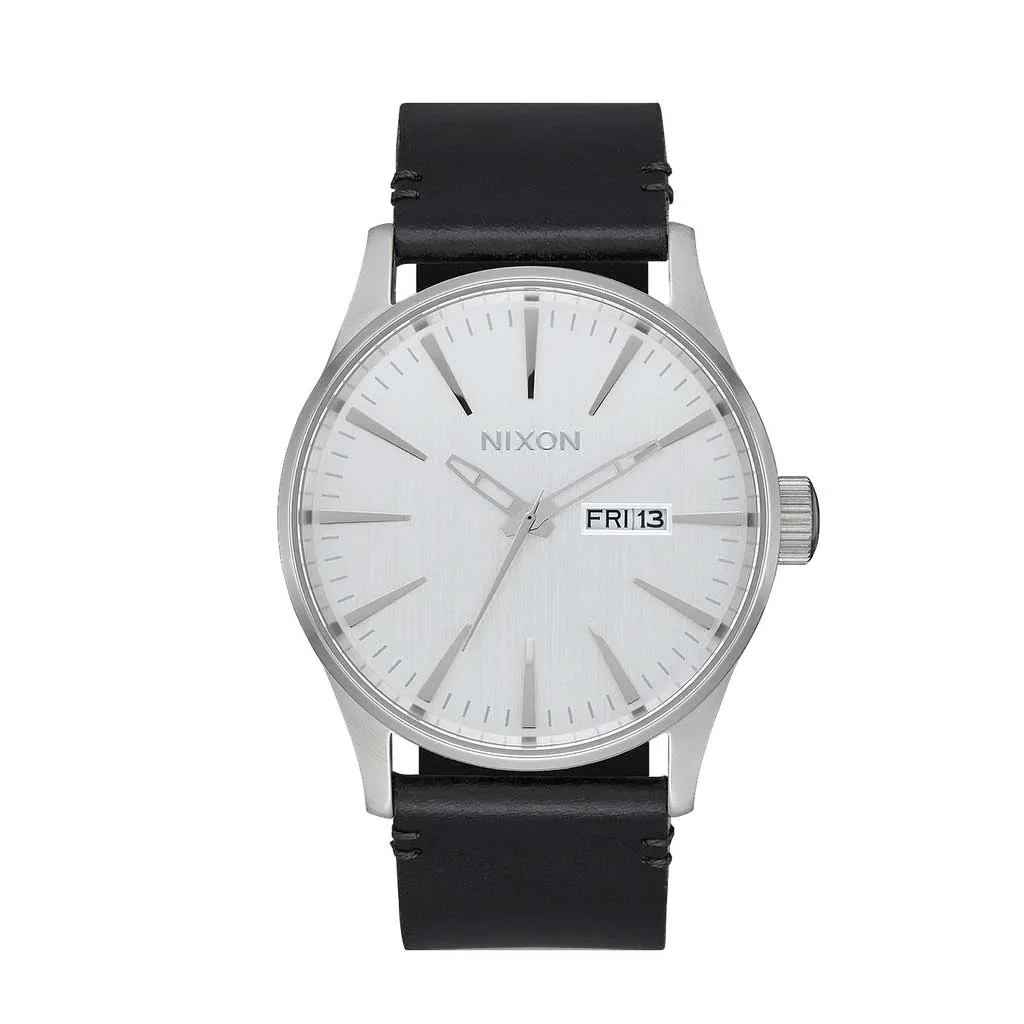 Nixon Sentry Leather - All Silver/Black