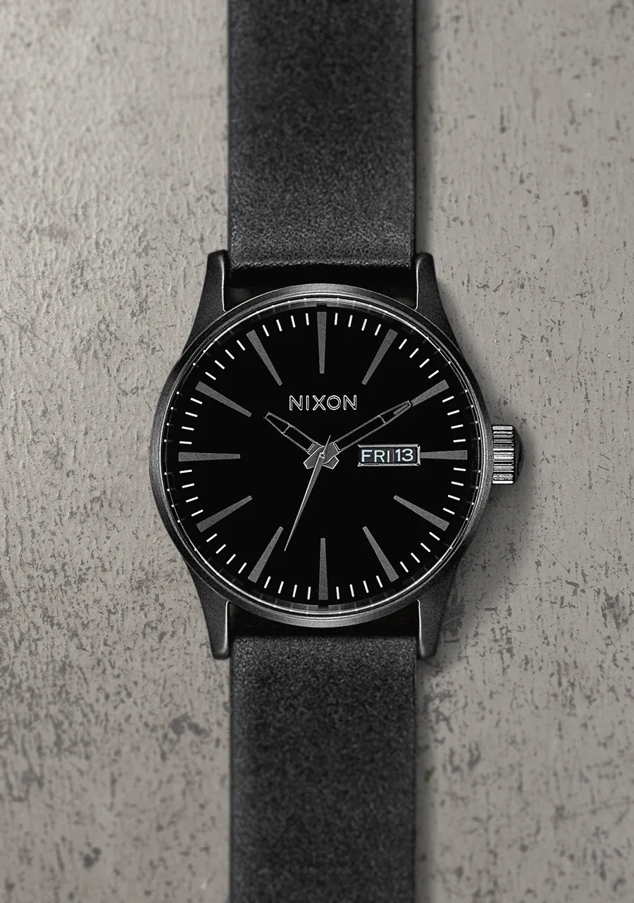 Nixon Sentry Leather Watch