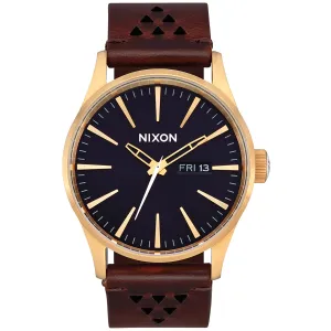 Nixon Sentry Leather Watch