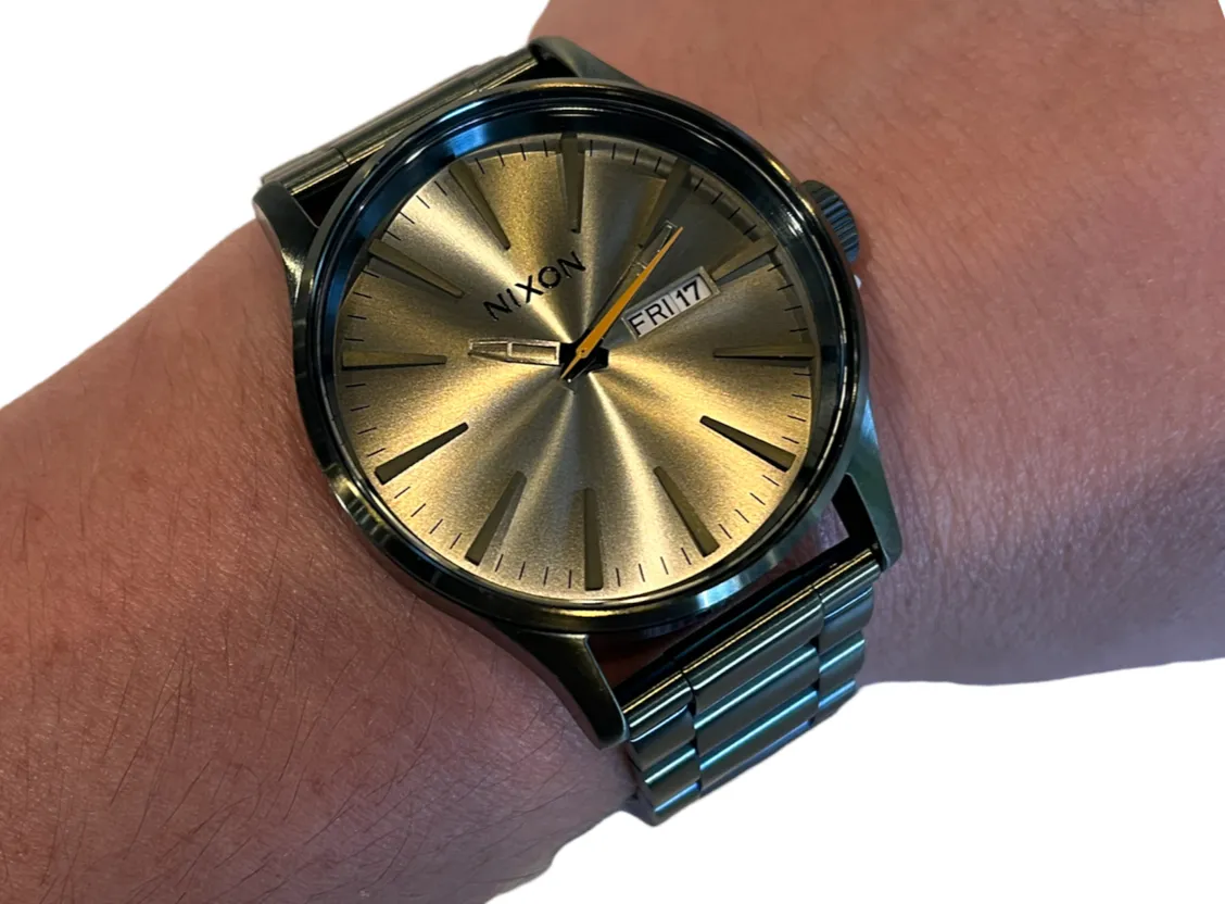 Nixon Sentry Stainless Steel Watch - White Vintage Surplus
