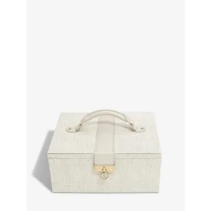 Oatmeal Linen Classic Two Tone Jewellery Box
