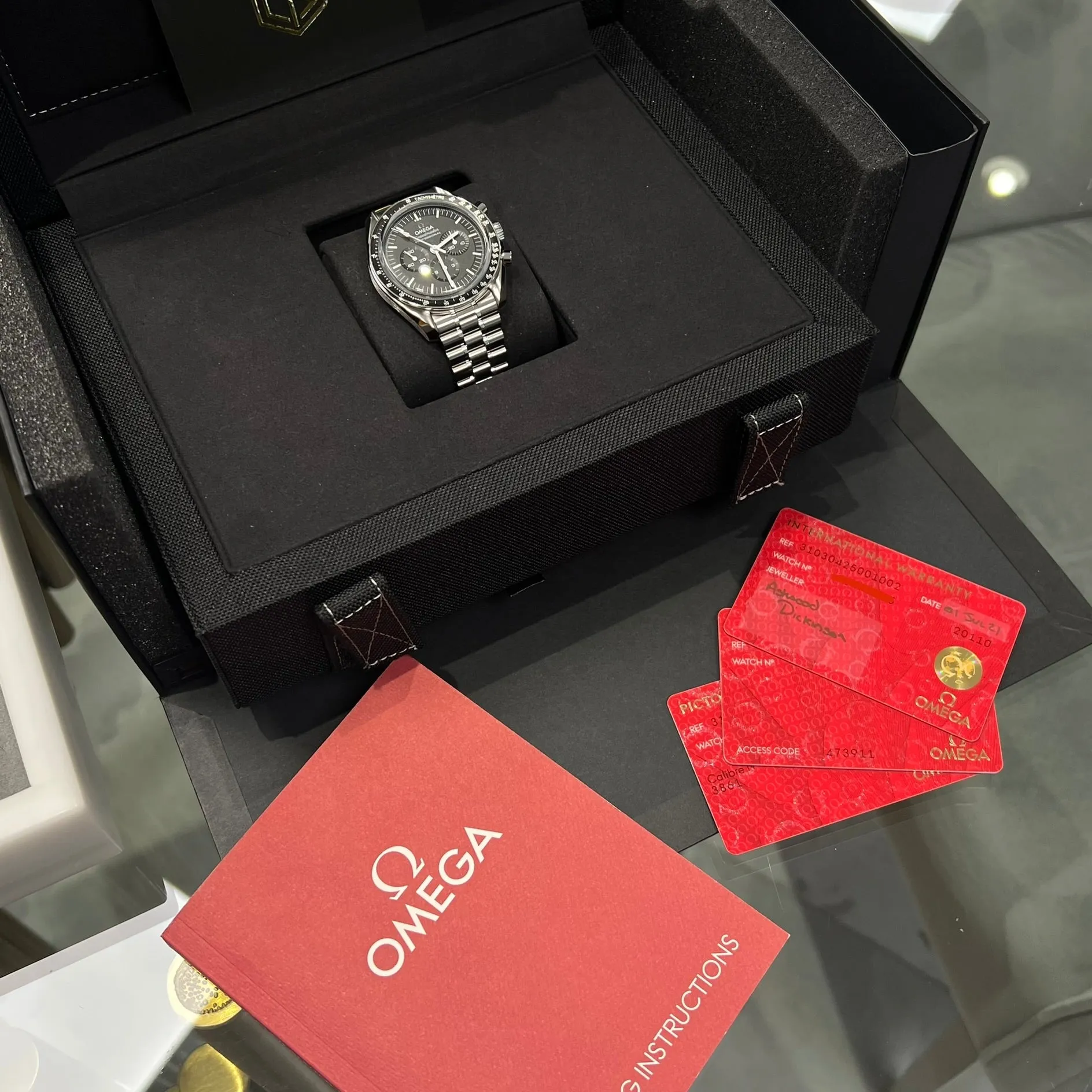 Omega 310.30.42.50.01.002 Moonwatch 'Sapphire Sandwich' 42mm Brand New 2021 Full Set Watch