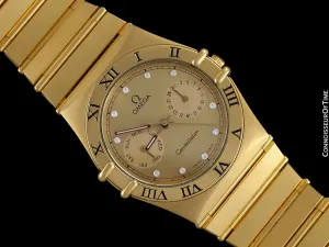 Omega Constellation Mens 35mm, Quartz, Day Date - 18K Gold Plated and Diamonds