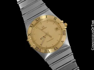 Omega Constellation Mens 35mm Watch, Quartz, Date - Brushed Stainless Steel & 18K Gold