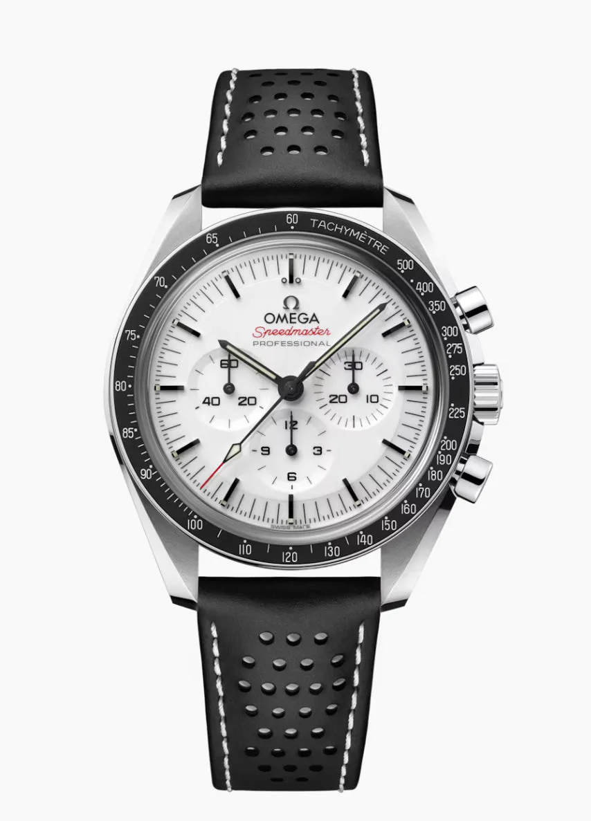OMEGA-SPEEDMASTER
MOONWATCH PROFESSIONAL
42 MM, STEEL ON LEATHER STRAP 310.32.42.50.04.002