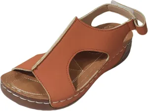 Orthopedic Sandals for Women Comfortable Summer Ankle Strap Open Toe Wedge Dressy Sandals Casual Dressy Open Back Sandal Platform Slip On Shoes with Arch Support for All Day Wear