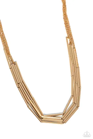 Paparazzi Dynamic Default Gold Necklace & Earring Set