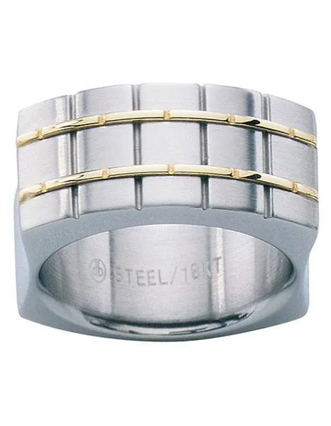 Paris Collection - Stainless Steel and 18k Gold - Ring
