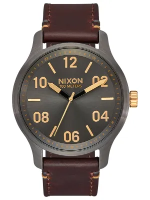 Patrol Leather Gunmetal/Gold Watch