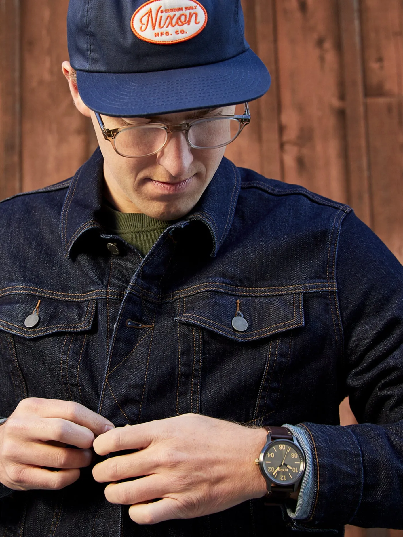 Patrol Leather Gunmetal/Gold Watch