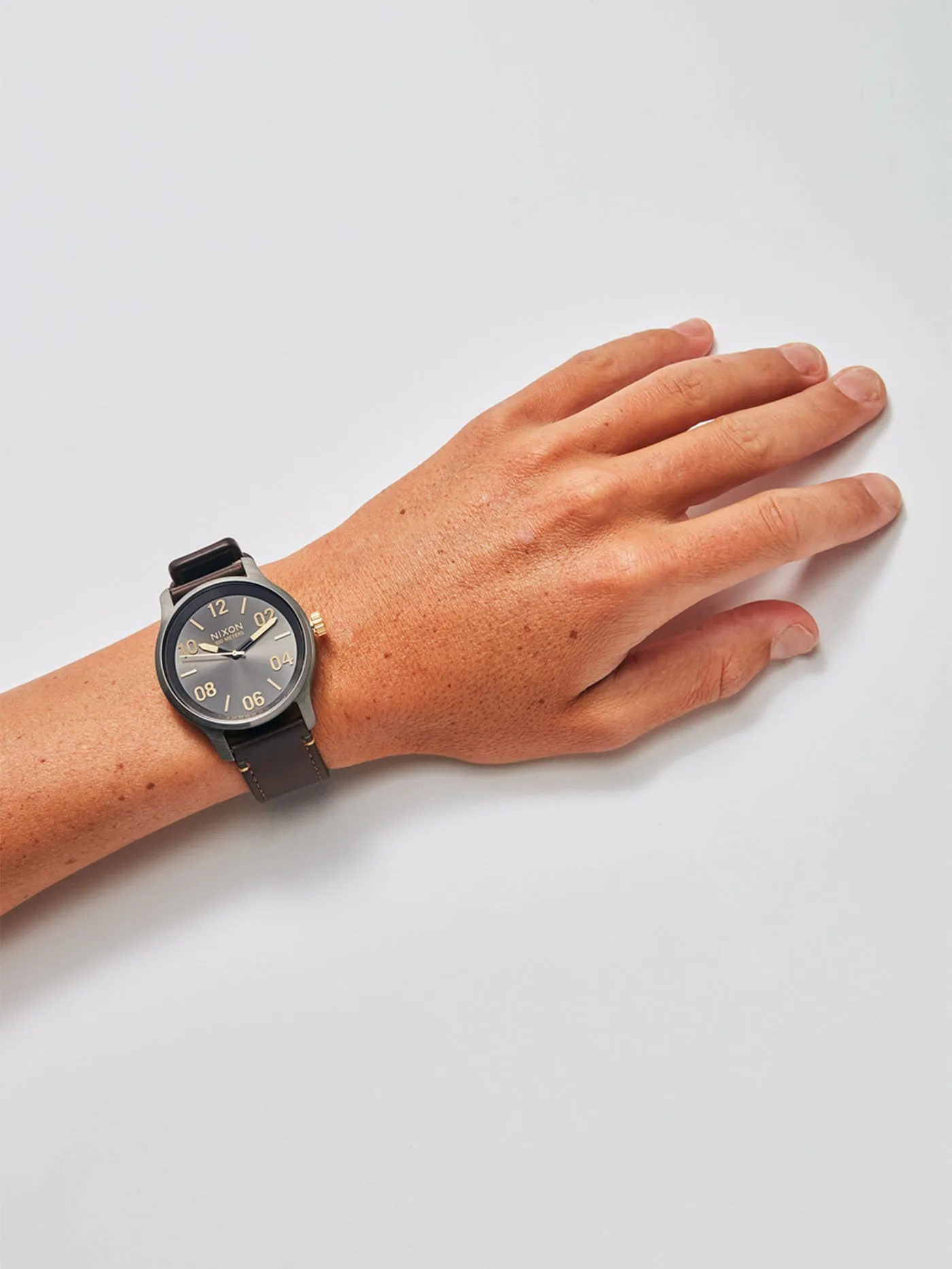 Patrol Leather Gunmetal/Gold Watch