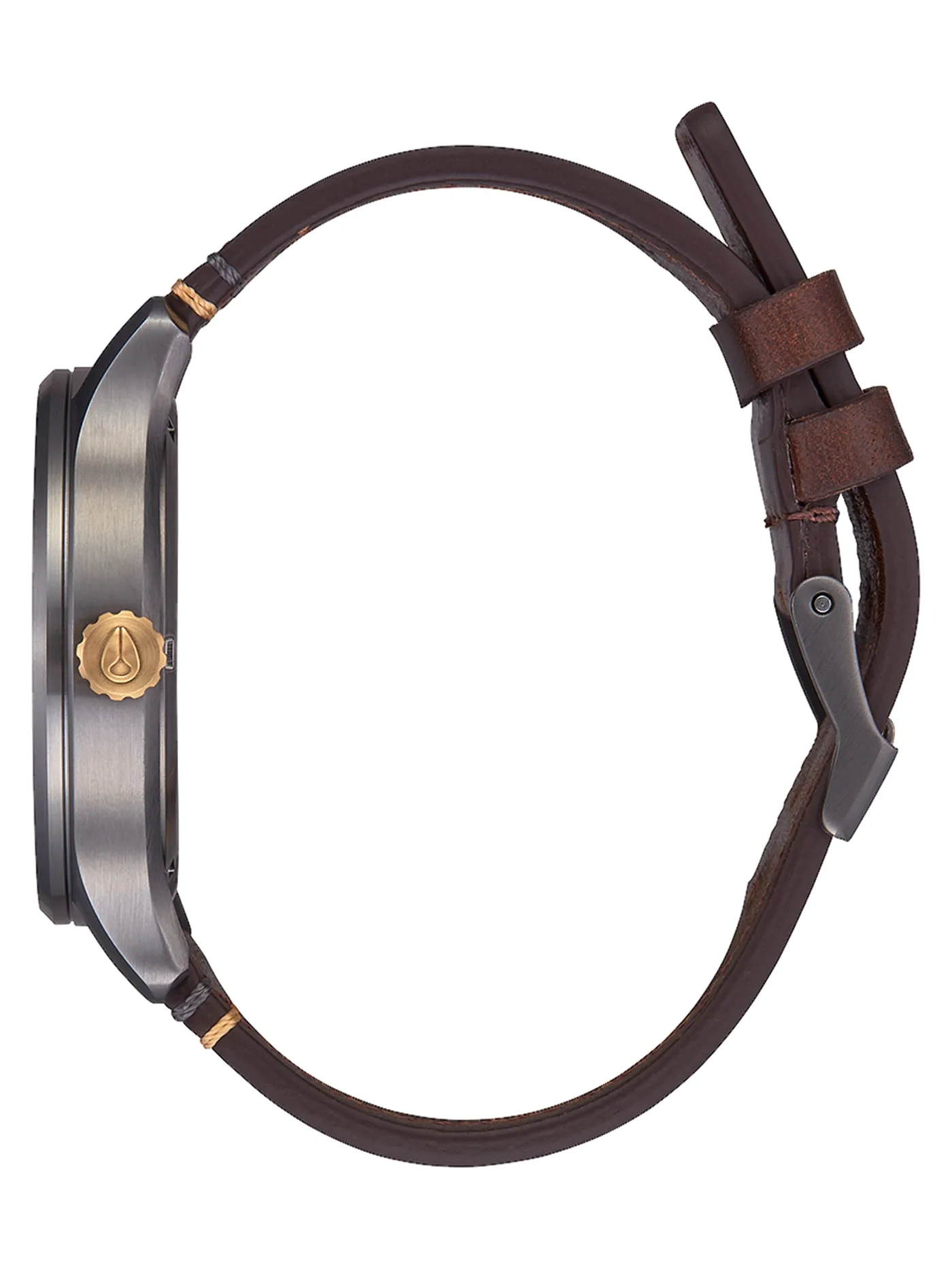 Patrol Leather Gunmetal/Gold Watch