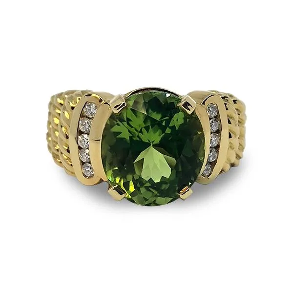 Peridot and Diamonds Ring
