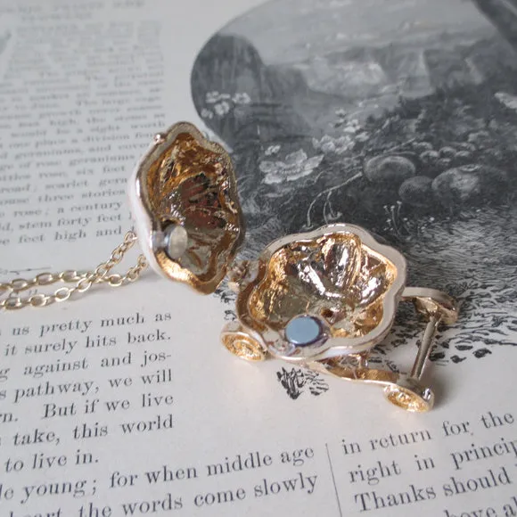 Princess Pumpkin Carriage Charm Locket Necklace