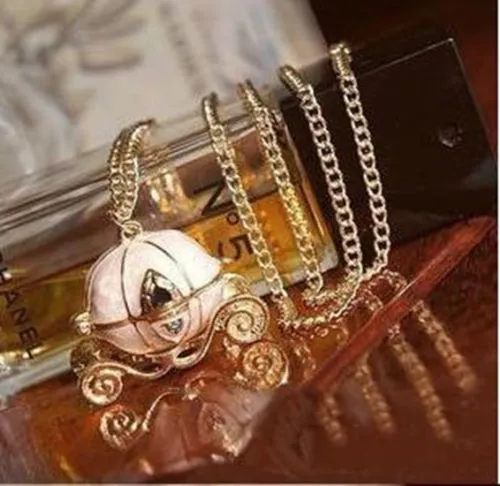 Princess Pumpkin Carriage Charm Locket Necklace