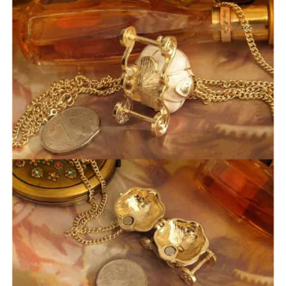Princess Pumpkin Carriage Charm Locket Necklace