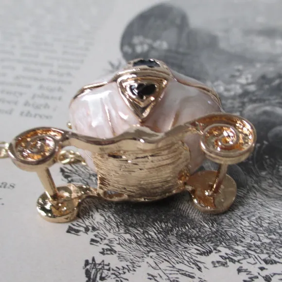 Princess Pumpkin Carriage Charm Locket Necklace