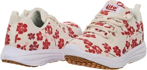 Pro-Grip Women's Athletic Floral Low Composite toe Safety Shoes for Women Work Sneakers Comfortable Lightweight Breathable Slip Resistant Metal Free
