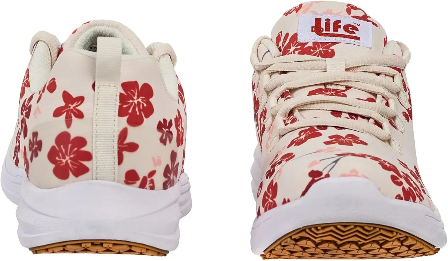 Pro-Grip Women's Athletic Floral Low Composite toe Safety Shoes for Women Work Sneakers Comfortable Lightweight Breathable Slip Resistant Metal Free