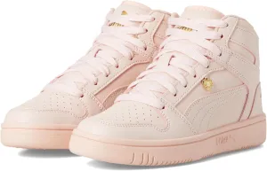 PUMA Rebound Layup Mid (Big Kid) Sneaker, Island Pink/Gold, 6 US Unisex