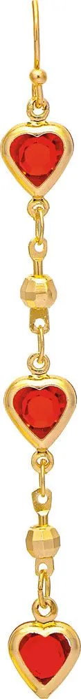 Rain Jewelry Gold Triple Hearts Dangle Earring