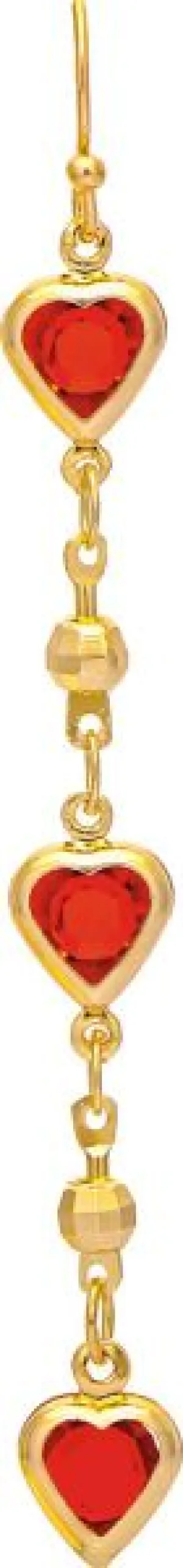 Rain Jewelry Gold Triple Hearts Dangle Earring