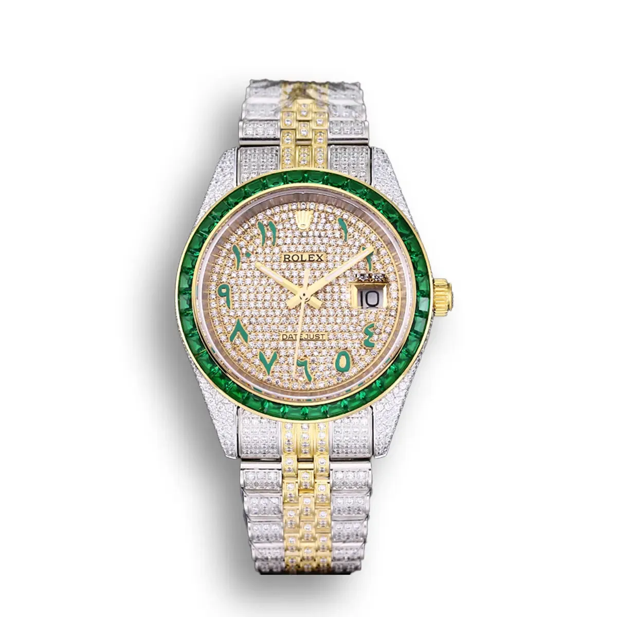 Rolex Datejust 126300 41mm Arabic Dial Full-Diamond Yellow Gold