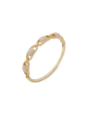 Rose Quartz Oval Hinge Bracelet in Gift Box