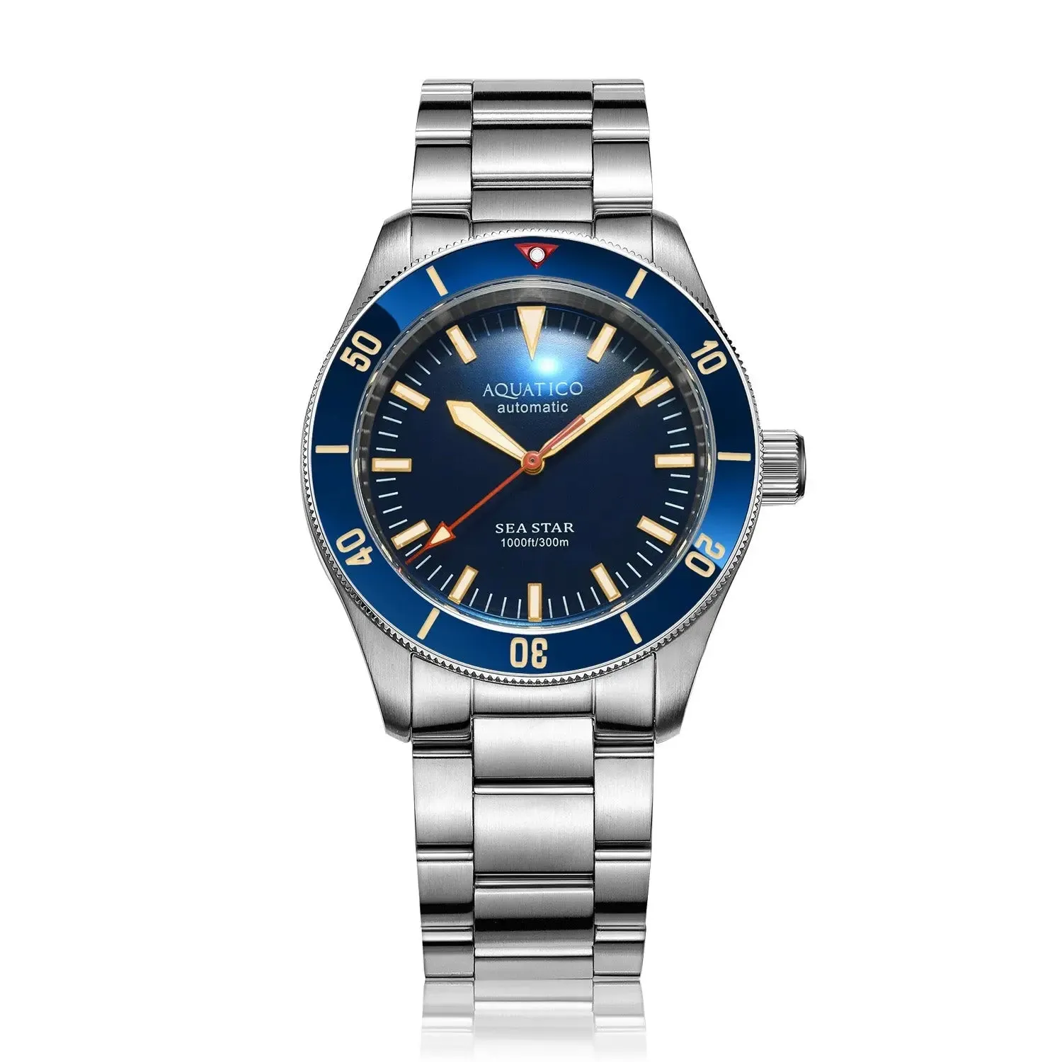 Sea star V2 blue dial ceramic bezel (Swiss SW 200-1) No Date