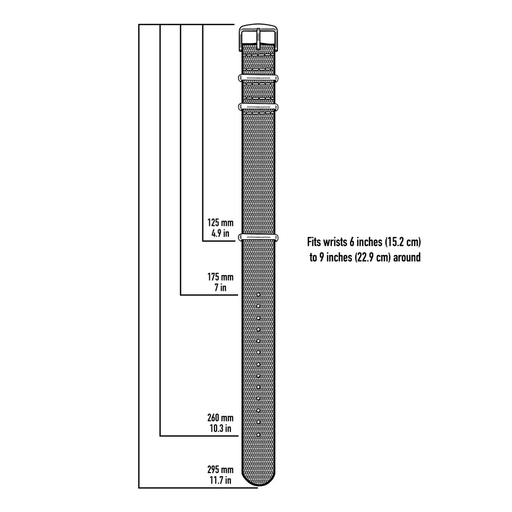 Seat Belt Nylon Military Style Watch Band - Khaki, Black Hardware