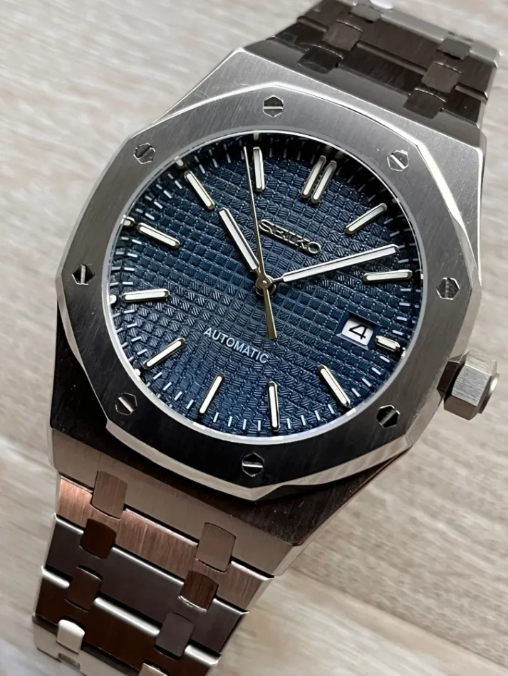 Seiko Mod - 41mm Royal Oak Automatic Navy Blue Dial