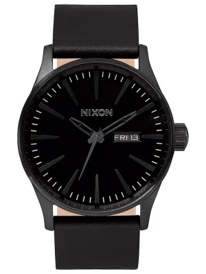 Sentry Leather All Black Watch