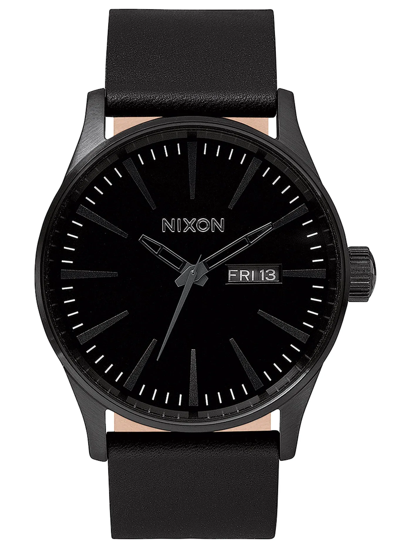 Sentry Leather All Black Watch