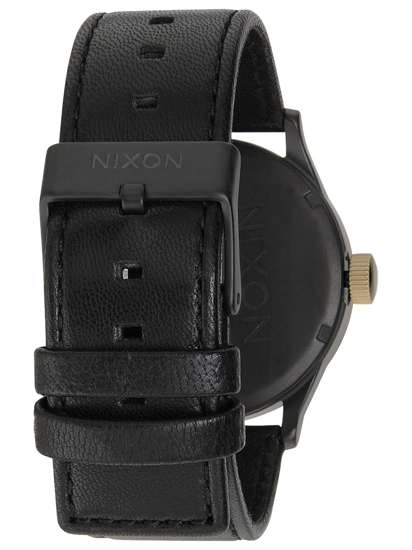 Sentry Leather Matte Black/Gold Watch
