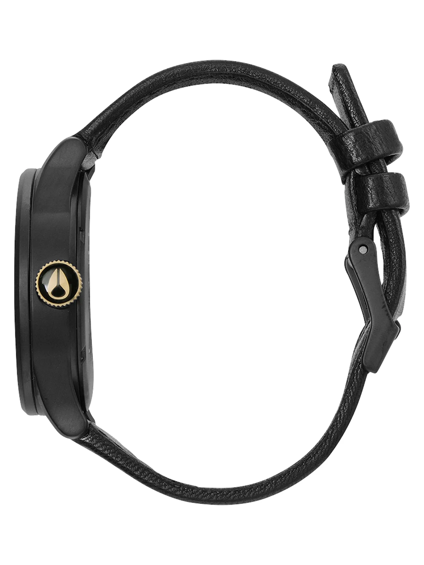 Sentry Leather Matte Black/Gold Watch