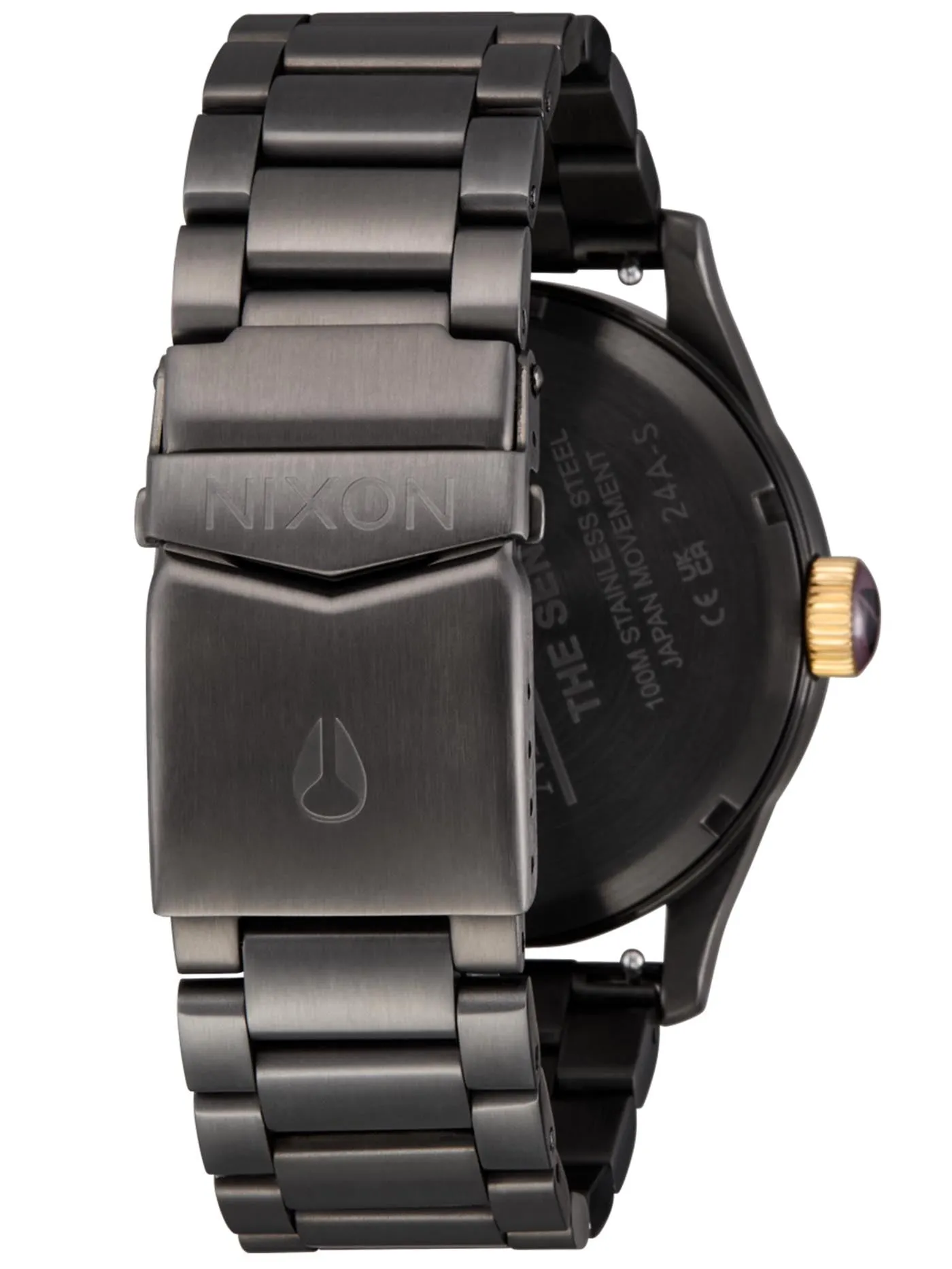 Sentry Stainless Steel Gunmetal/Blackberry/Gold Watch