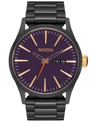 Sentry Stainless Steel Gunmetal/Blackberry/Gold Watch