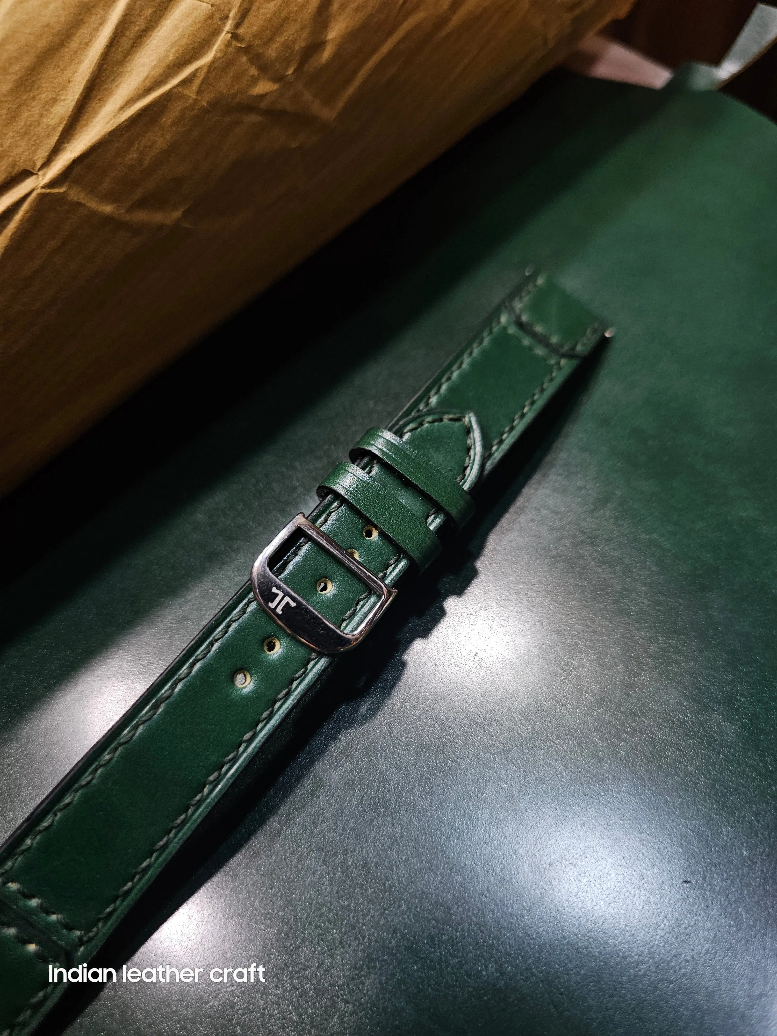 Shell cordovan strap for JLC