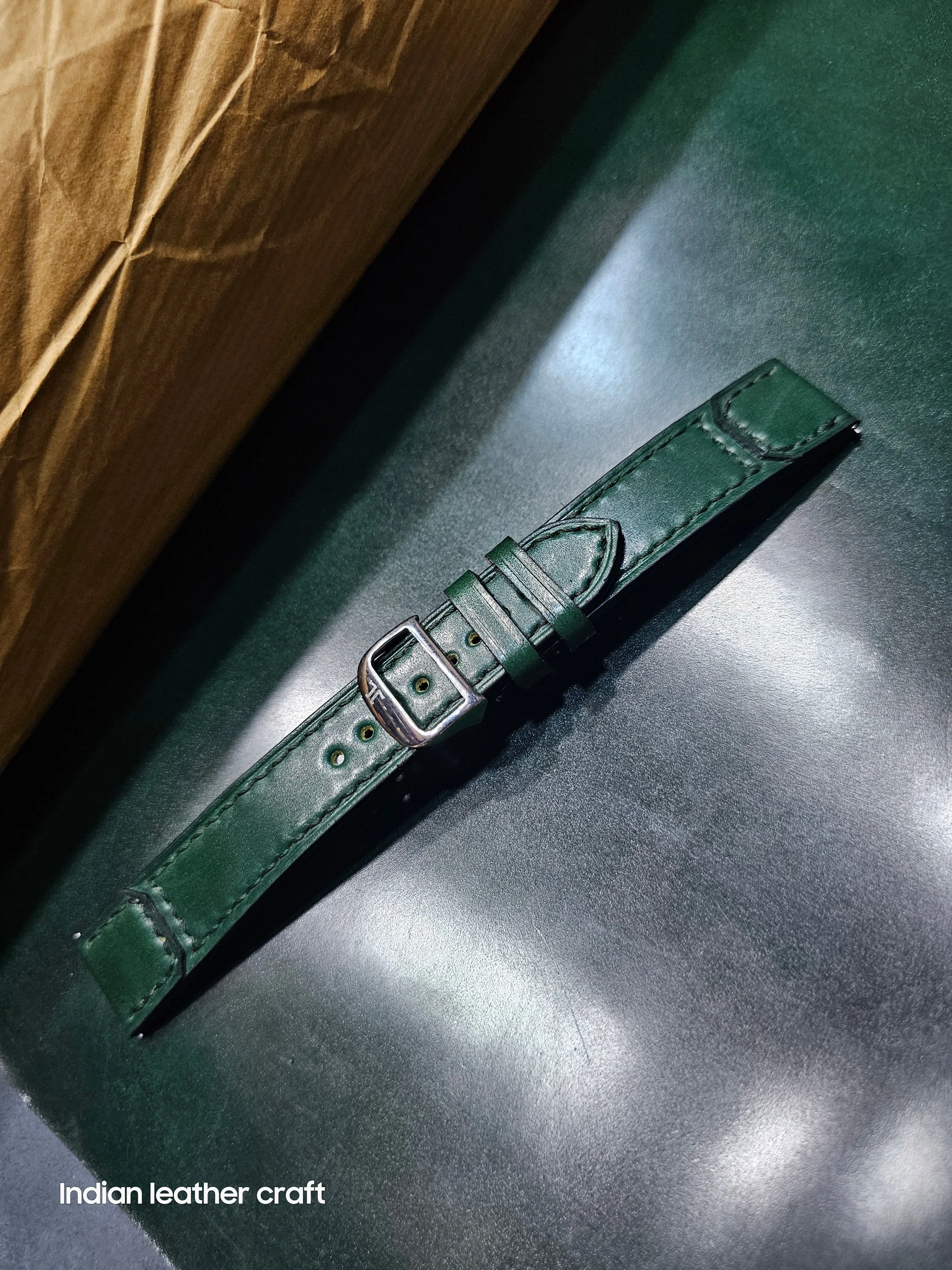 Shell cordovan strap for JLC