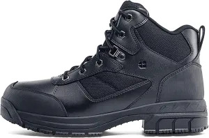 Shoes for Crews Voyager II, Men's, Women's, Unisex Steel Toe (ST) Work Boots, Slip Resistant, Water Resistant, Black, Men's 16 / Women's 17.5 Wide