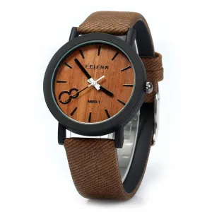 Simulation Wooden Watch Quartz Men Watches Casual Wooden Color Leather Strap Watch Wood Male Wristwatch Relogio Masculino