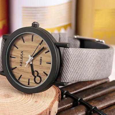 Simulation Wooden Watch Quartz Men Watches Casual Wooden Color Leather Strap Watch Wood Male Wristwatch Relogio Masculino
