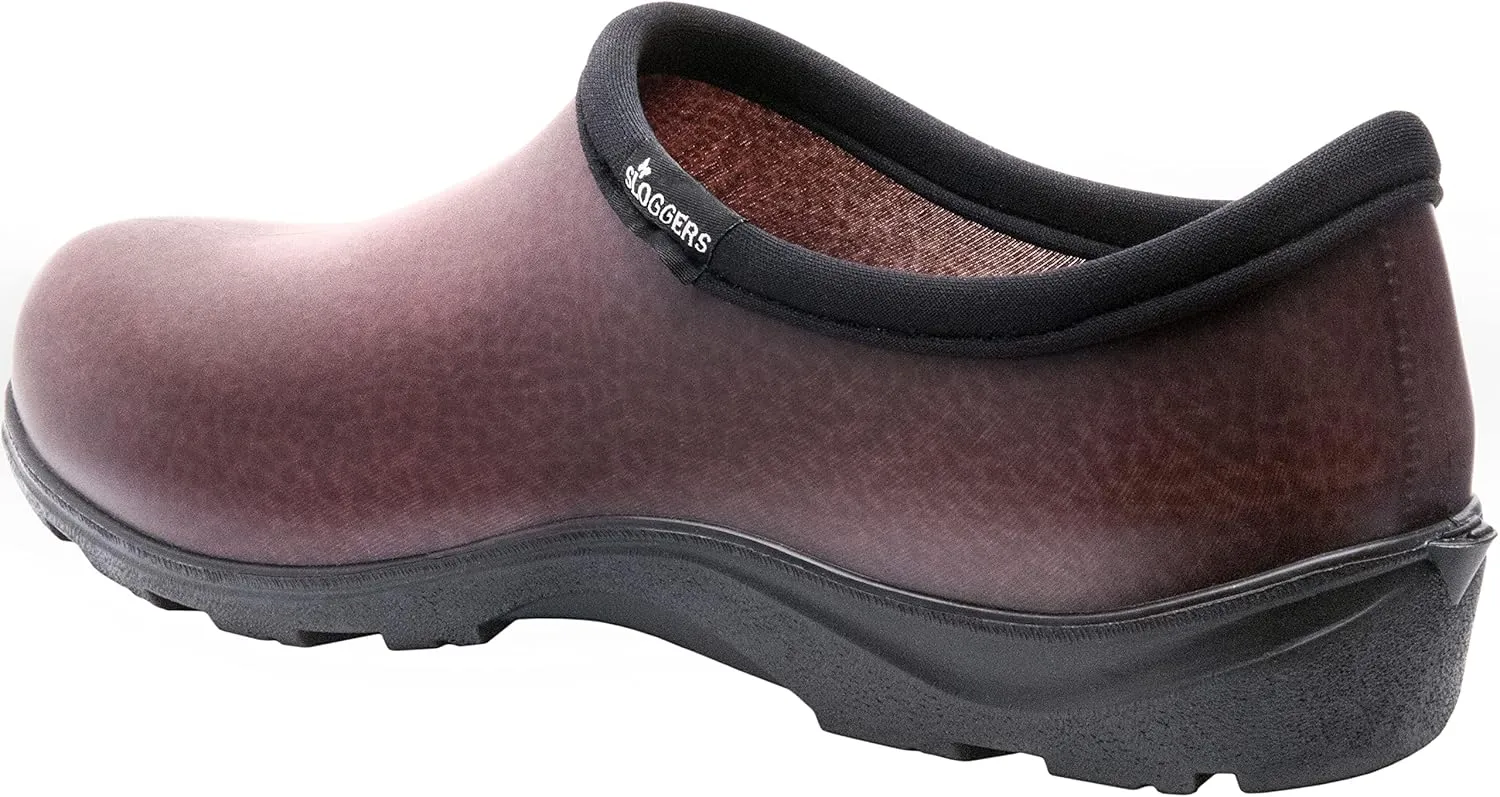 Sloggers Original Waterproof Work Shoe for Men  Outdoor Slip-On Rain and Durable Garden Footwear Made in The USA with Premium Comfort Support Insole, Leather Print Brown - Size 11