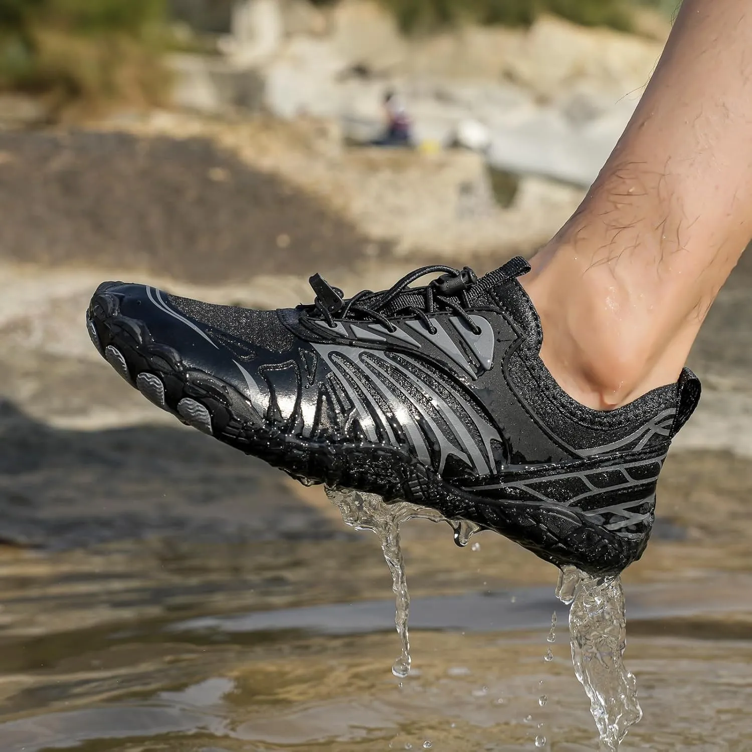 Smoneyful Hike Barefoot Shoes for Women and Men, Waterproof Trail Running Healthy and Non-Slip, Wide Toe Box, Unisex Outdoor Hiking Footwear