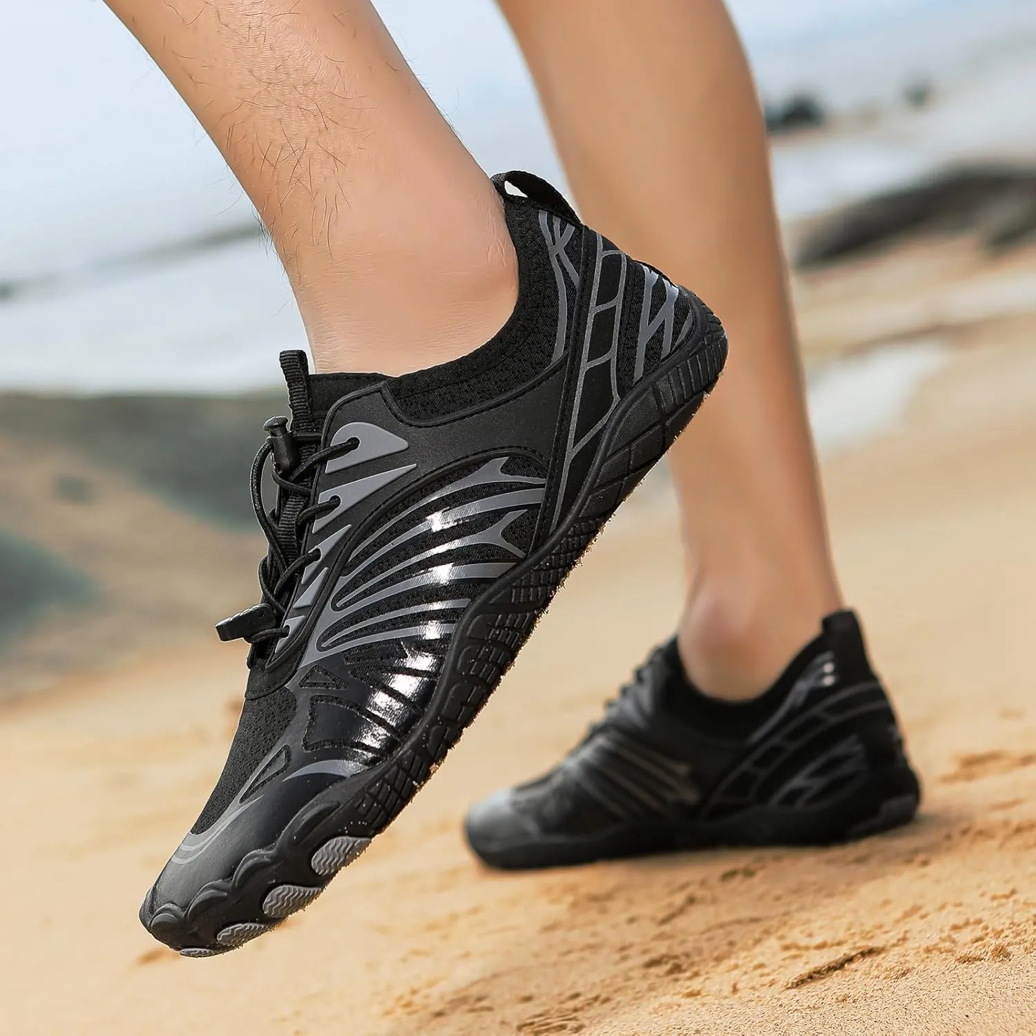 Smoneyful Hike Barefoot Shoes for Women and Men, Waterproof Trail Running Healthy and Non-Slip, Wide Toe Box, Unisex Outdoor Hiking Footwear